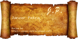 Janzer Petra névjegykártya